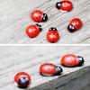 50/100Pcs Mini Wooden Ladybird Ladybug Self-Adhesive Sticker Children Painted Diy Crafts Fairy Garden Figurine Miniature Home De