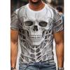 Men's T-shirt Skull Head 3D Digital Print Men's Novelty Short Sleeve Crew Neck Tees Summer Halloween Party Outdoor Fitness Tops