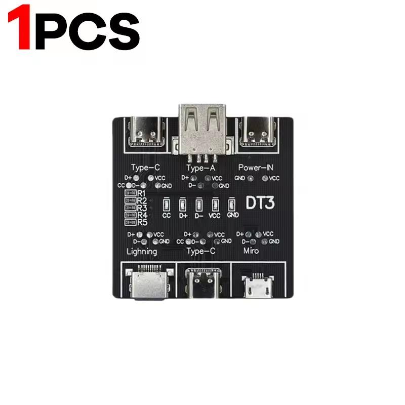 Тестер USB-кабелей DT3 для IOS Android Micro Type-C, плата для тестирования на короткое замыкание, вкл/выкл, инструмент, плата для обнаружения кабелей данных DT3