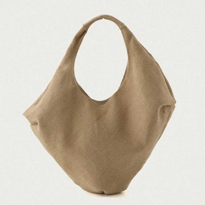 Oversized Hemp Shoulder Bag - Ivory