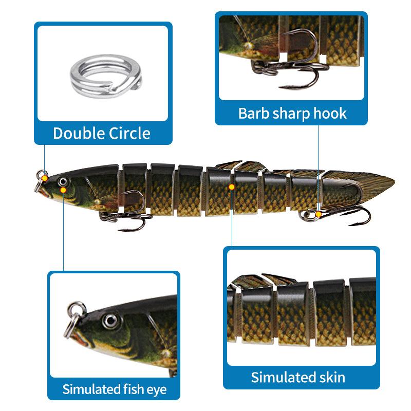 6PCS Nine Section Simulated Loach Fake Bait Sea Fishing Bait