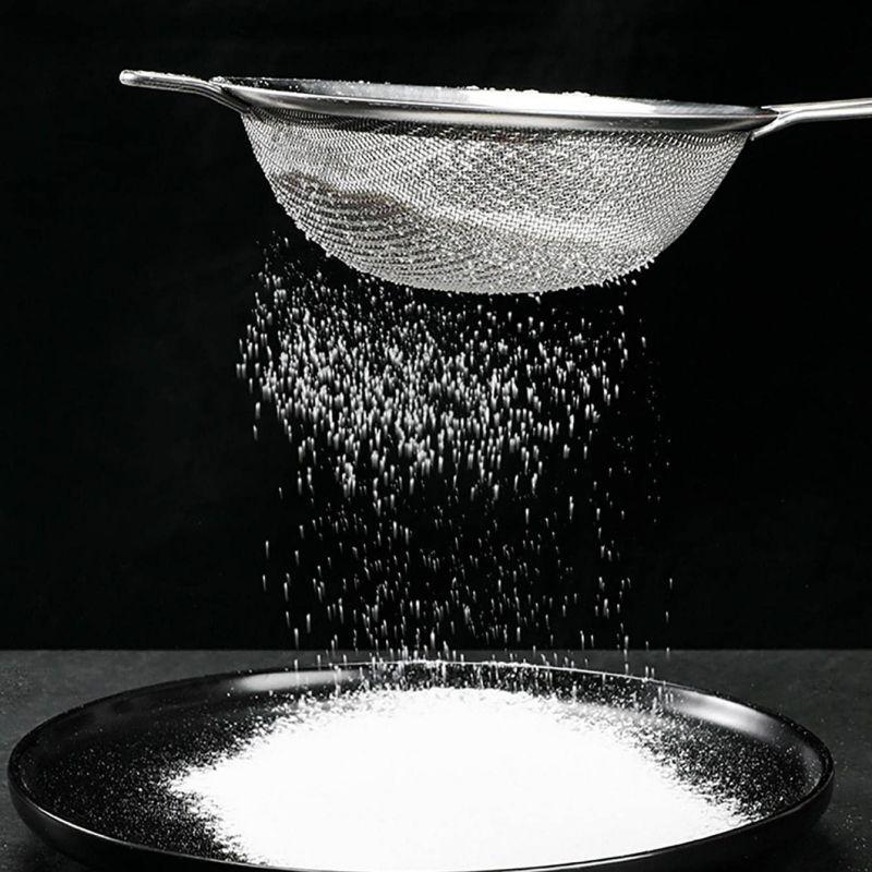 Набор из 3 мелкоячеистых сит из нержавеющей стали, мелкое сито для пищевых продуктов с длинной ручкой, кухонный инструмент