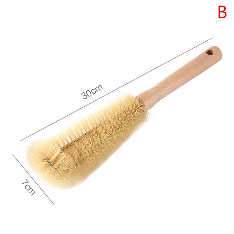 Щетка для чистки стеклянных бутылок с деревянной ручкой Кухонные принадлежности
