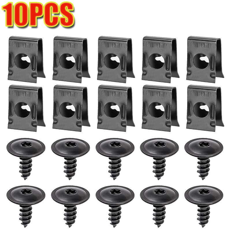 Universal Hybrid Car Self-Tapping Screws Metal Base Clips Automotive Engine Fender Mount Spacers Bumper Guard Clips