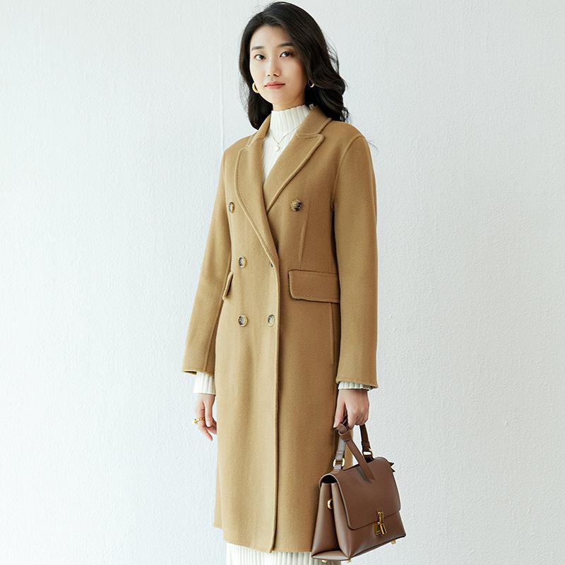 2024 Women's Mid-Length Double-Sided Wool Coat - Autumn/Winter Collection