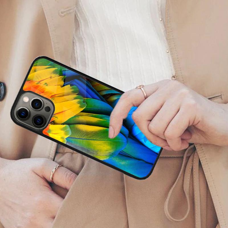Магнитный чехол для телефона с узором из птичьих перьев для APPLE iPhone 17 Air 16 14 13 12 Pro Max 15 Plus Беспроводная зарядка С покрытием MagSafe