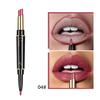 Double-Ended Matte Lipstick Waterproof Long-Lasting Lipsticks In Nude and Dark Red with Lip Liner Pencil