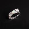 Mysterious Beautiful Natural Opal Gemstone Silver Ring Light Luxury Fashion Women's Birthday & Anniversary Gift