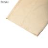 Casual Waist Women Zanzea Elastic Loose Straight Long Pants