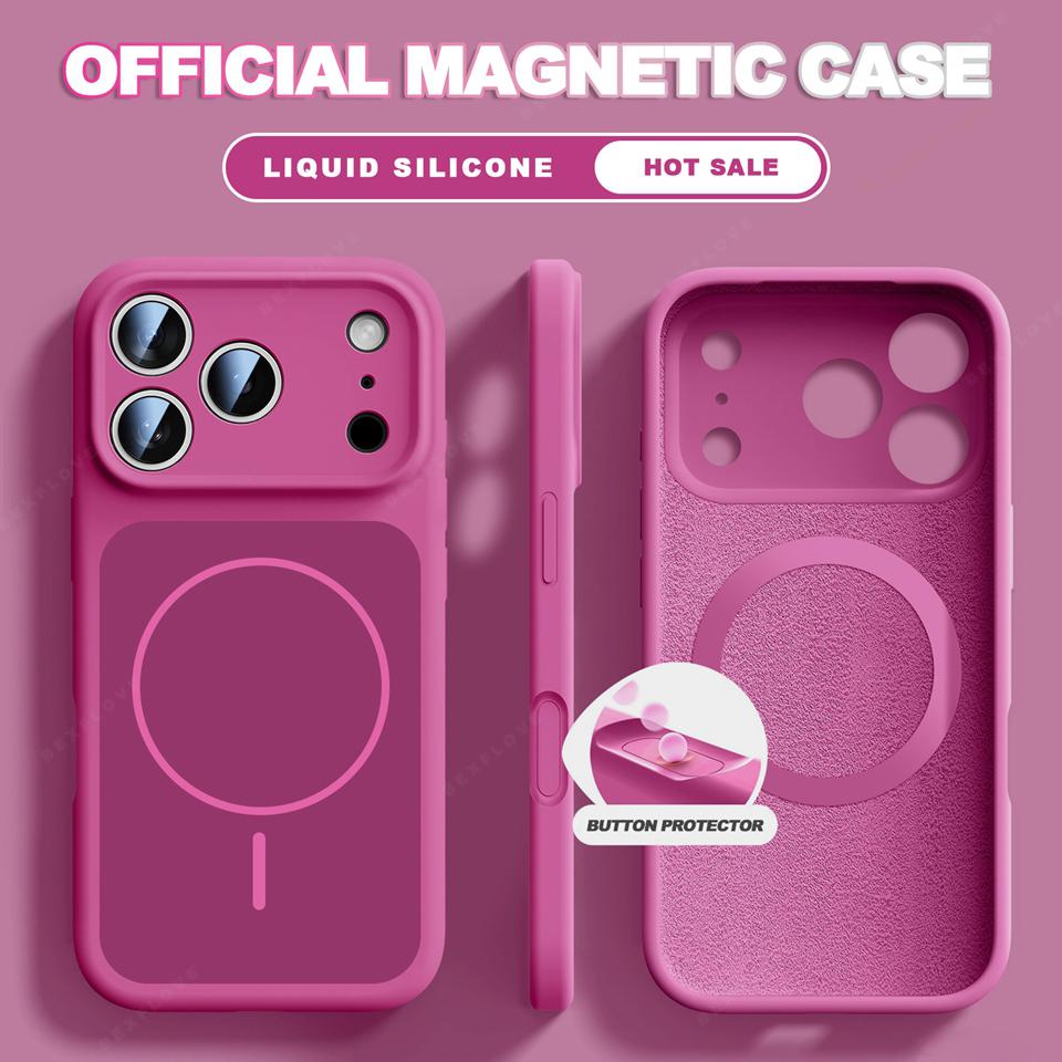 New Official Liquid Silicone For Magsafe Magnetic Phone Case For iPhone 17 Pro Max Air 14 15 16 Plus 13 ShockProof Soft Cover
