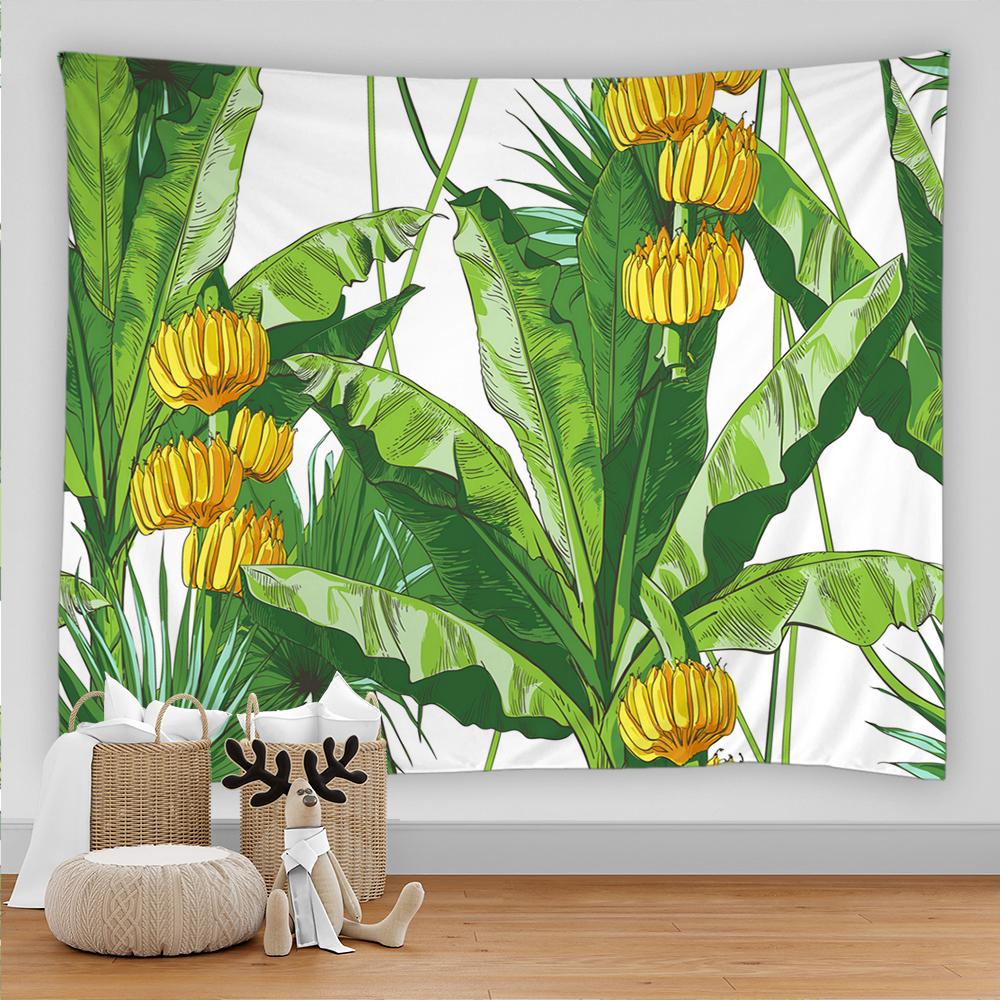 Тропическое растение, зеленый лист, гобелен, садовый фон, богемный большой тканевый настенный декор для дома, гостиной, комнаты