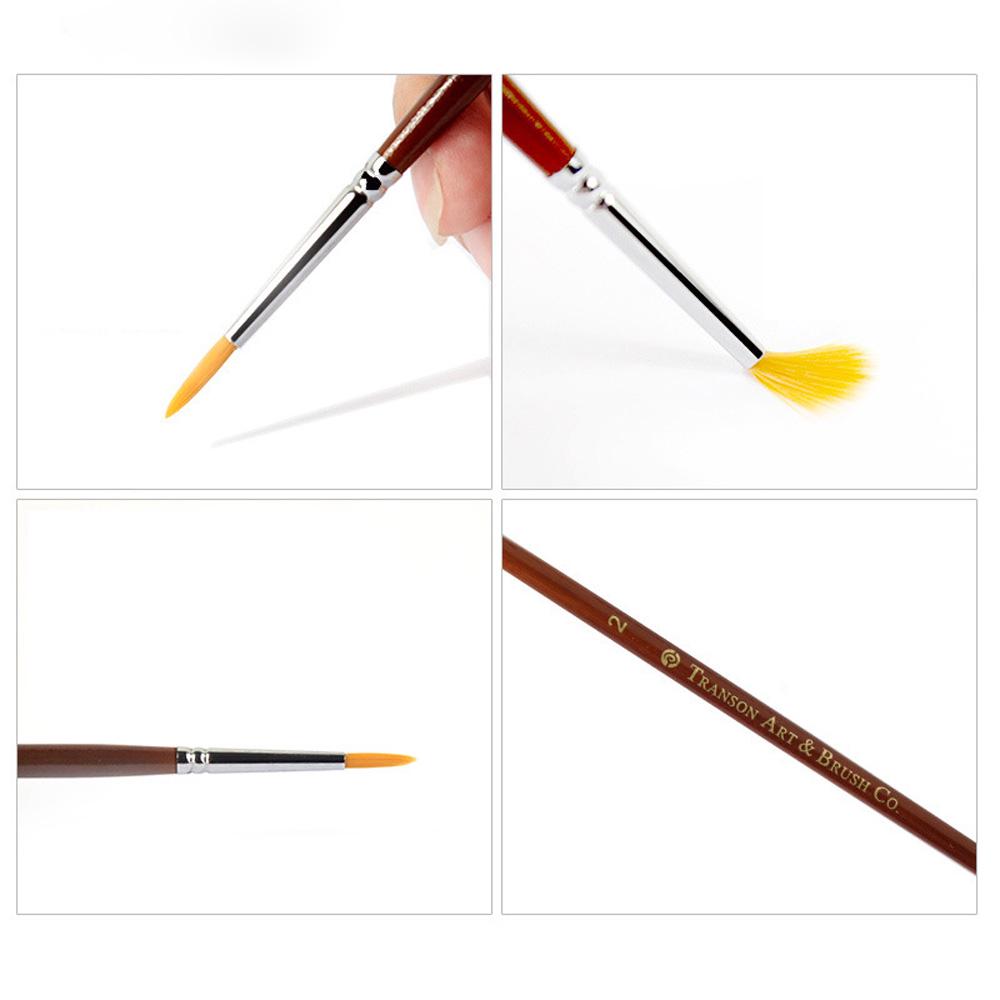 7Pcs/set Professional Sable Hair Miniature Oil Painting Pen Acrylic Nail Brushes Drawing