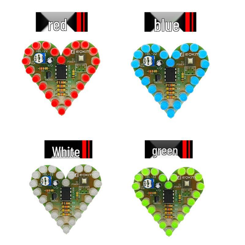 Heart-Shaped DIY Breathing Light Kit - Electronic Training Components