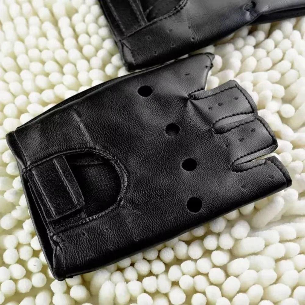 2 шт. мужские унисекс перчатки с половиной пальцев из искусственной кожи рабочие перчатки без пальцев варежки для вождения