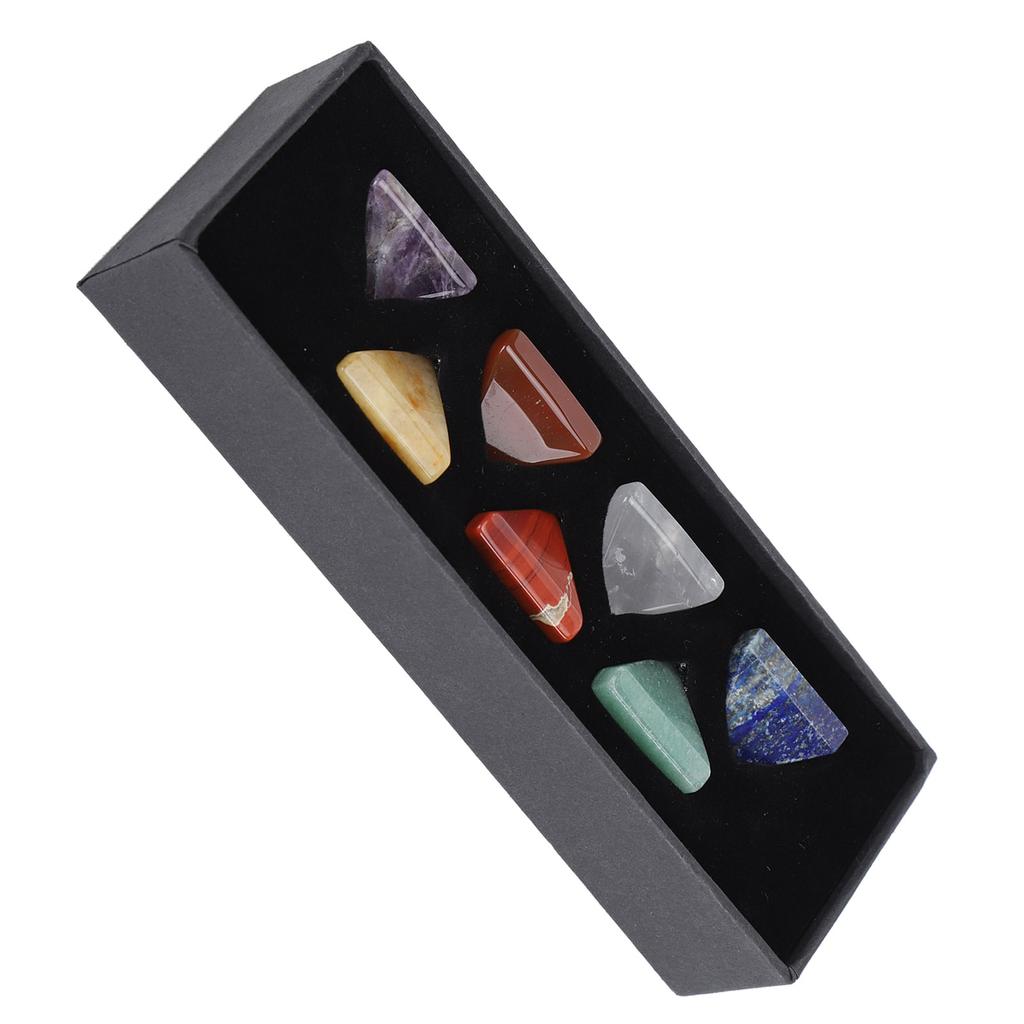 7 чакра мультикамни набор пирамида цвет натуральный камень драгоценные камни украшения с подарочной коробкой