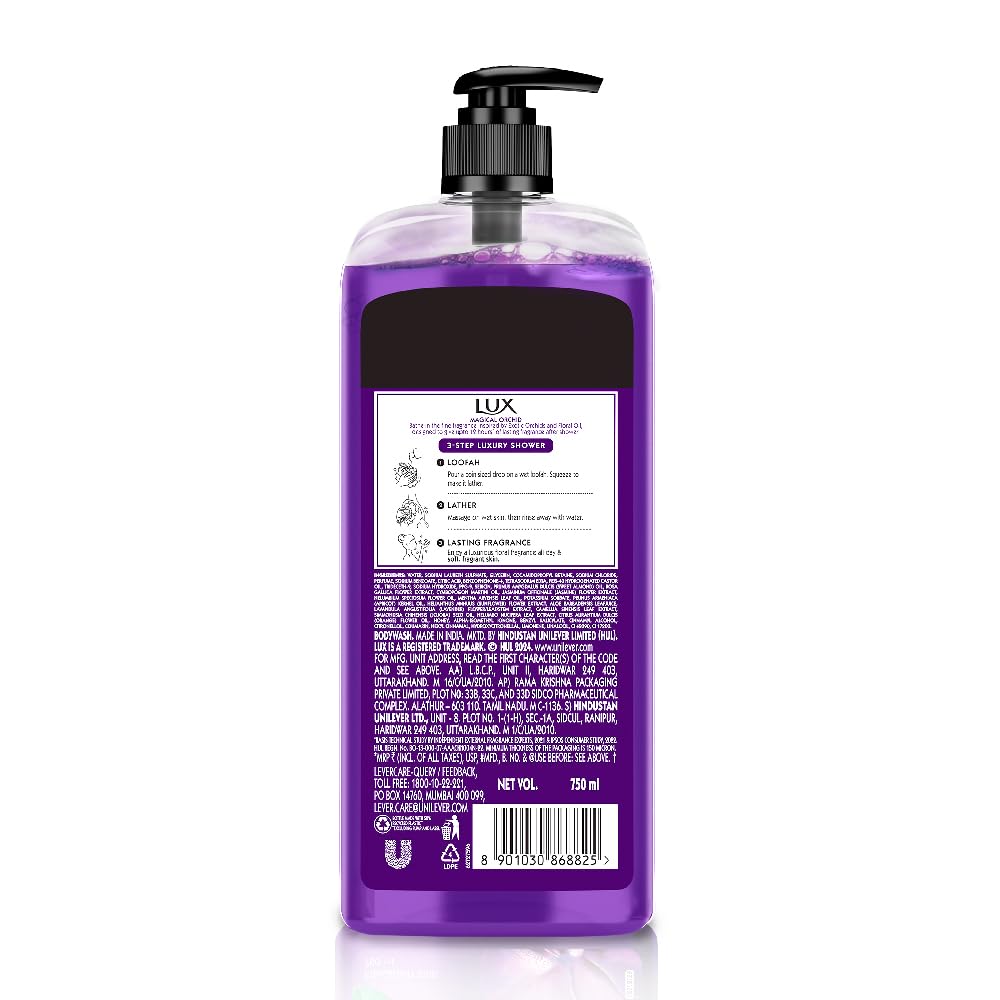 Lux Magical Orchid Bodywash 750 Ml For Soft Glowing Skin With Long Lasting Fragrance And Luxurious Bathing Experience Paraben Free