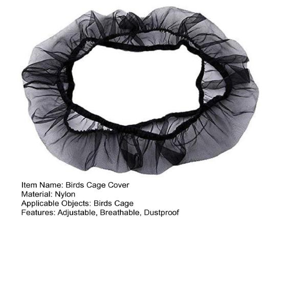 Birds Cage Seeds Cather Adjustable Airy Nylon Mesh Net Dustproof Birdcage Cover Skirt for Parrot Parakeet Macaw African Round Square Cages