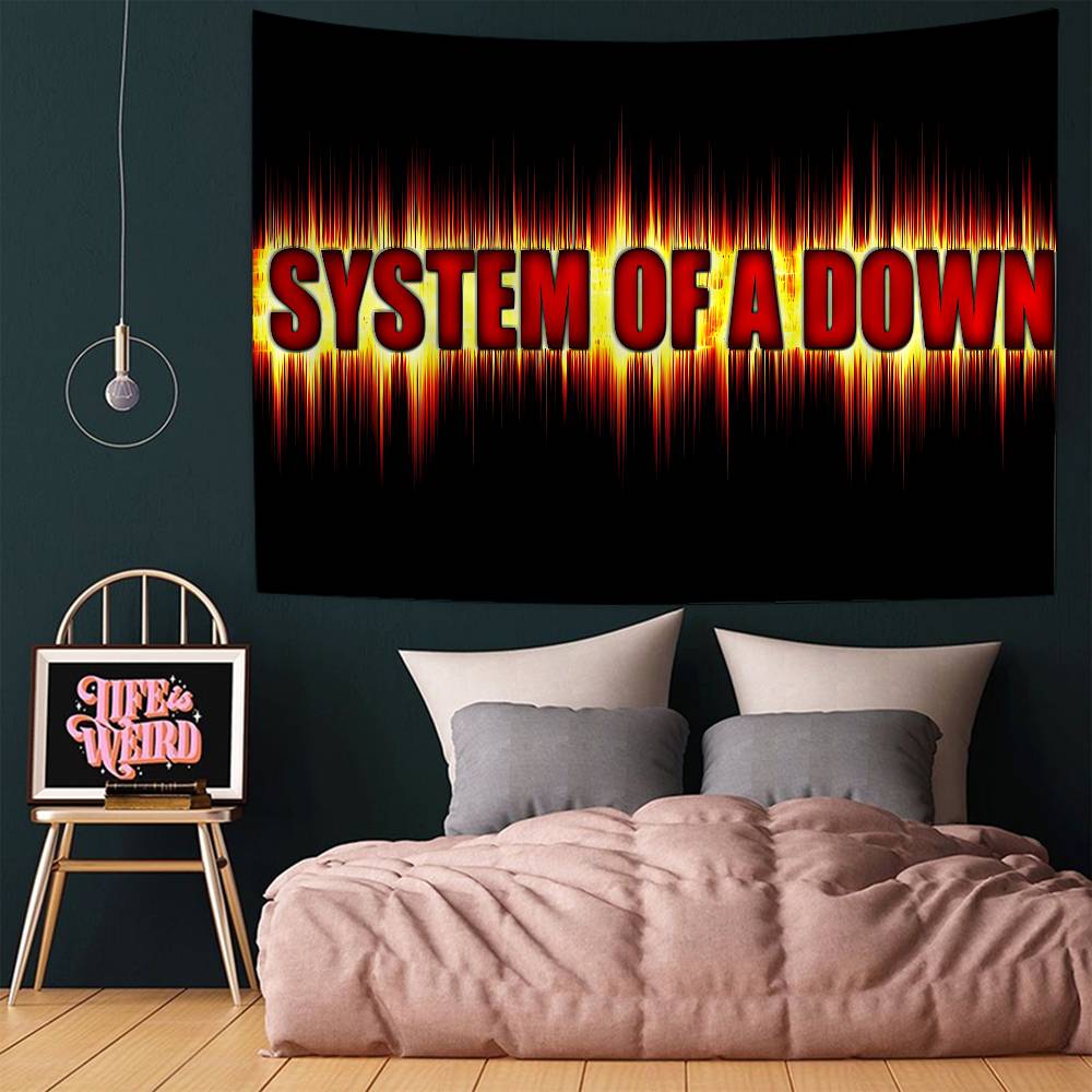System Of A Down Группа Цветной Гобелен Настенное Полотно Хиппи Цветок Настенные Ковры Декор Комнаты в Общежитии Настенное Искусство Декор