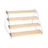 Acrylic Display Shelf Riser Wood Stand Perfume Rack Step Ladder