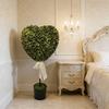 Искусственные Зеленые Растения в Горшках Формы Сердца Декор с Белой Лентой Бант Не Требует Ухода Искусственные Мини-Деревья в Форме Сердца для Дня Святого Валентина Домашний Декор