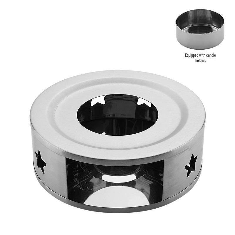 Portable Stainless Steel Tea Warmer - Outdoor Campfire Candle Heating Base