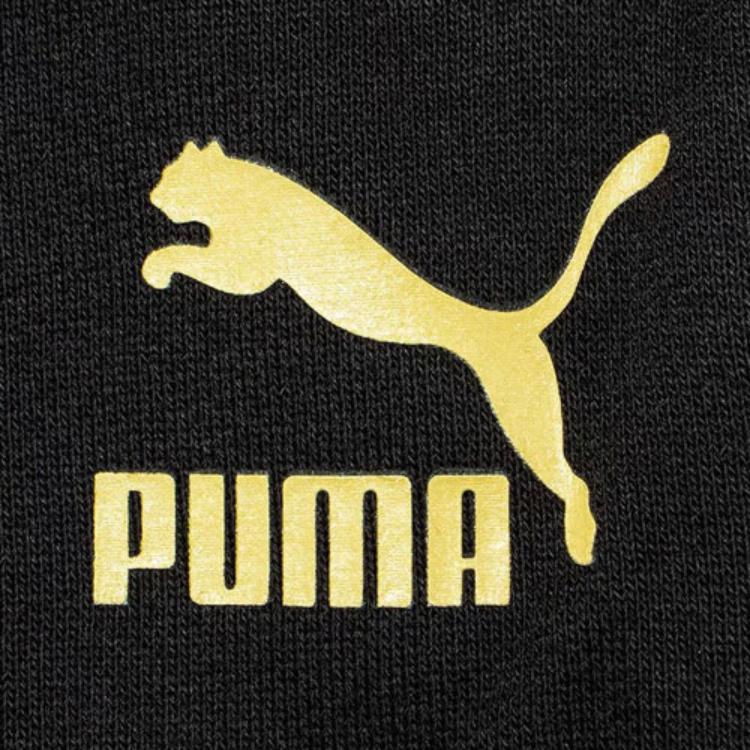 Puma Цветной блок Свободный крой Зауженные Ретро Вязаные Беговые брюки Мужские низ Черный 62582301