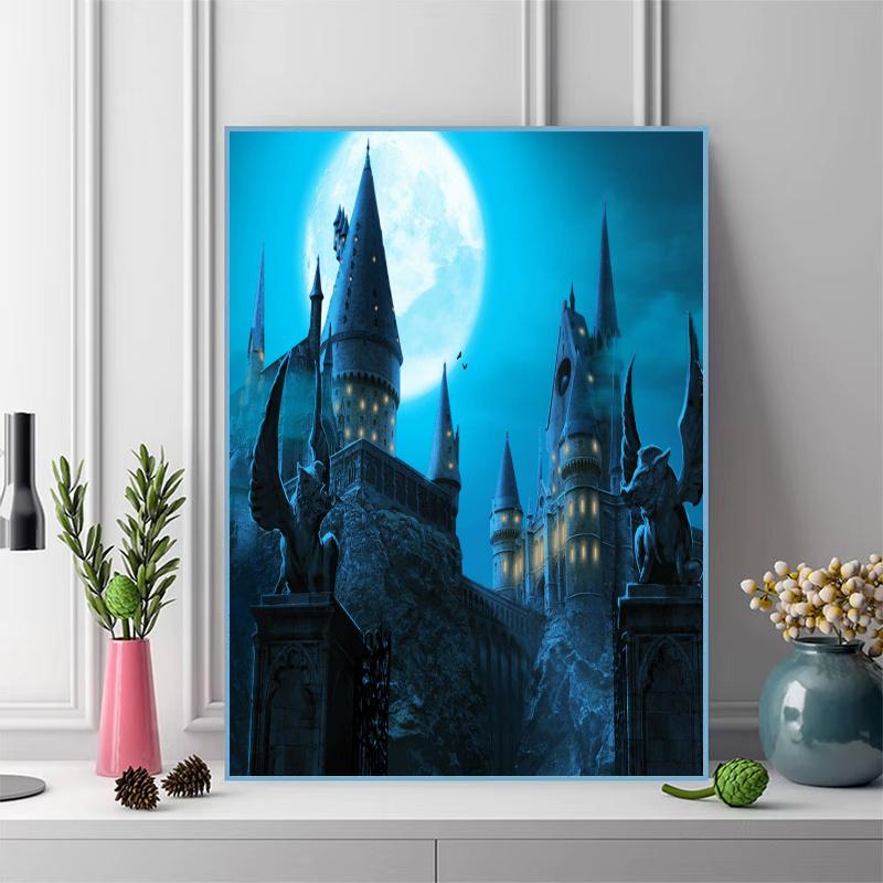 Hogwarts Castle Magic Pattern 3pcs 100% Round Full Drill 5D DIY Diamond Painting Embroidery Cross Stitch Rhinestone Décor
