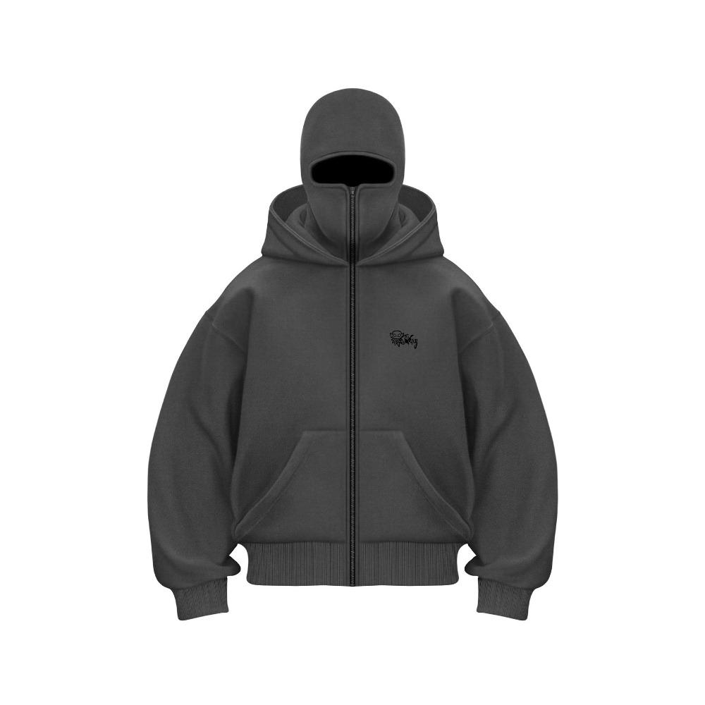 Trendy Fleece Double Hat Hoodie with Unique Design, Unisex Loose Fit Y2K Sweatshirt for Fall/Winter