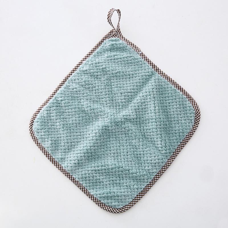 Coral Fleece Hangable Kitchen Towel: Super Absorbent Hand & Dish Cloth