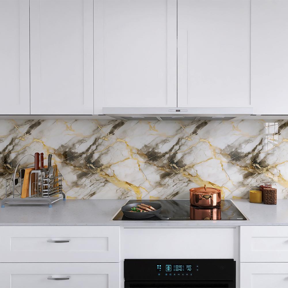 40см DIY Кухня Маслостойкие Гостиная Спальня Мраморные Наклейки на Стену Обои Водонепроницаемые Украшение для Дома Самоклеящиеся