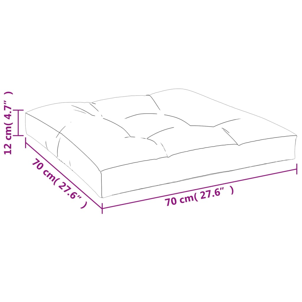 2 Piece Pallet Cushion Set with Leaf Pattern Fabric