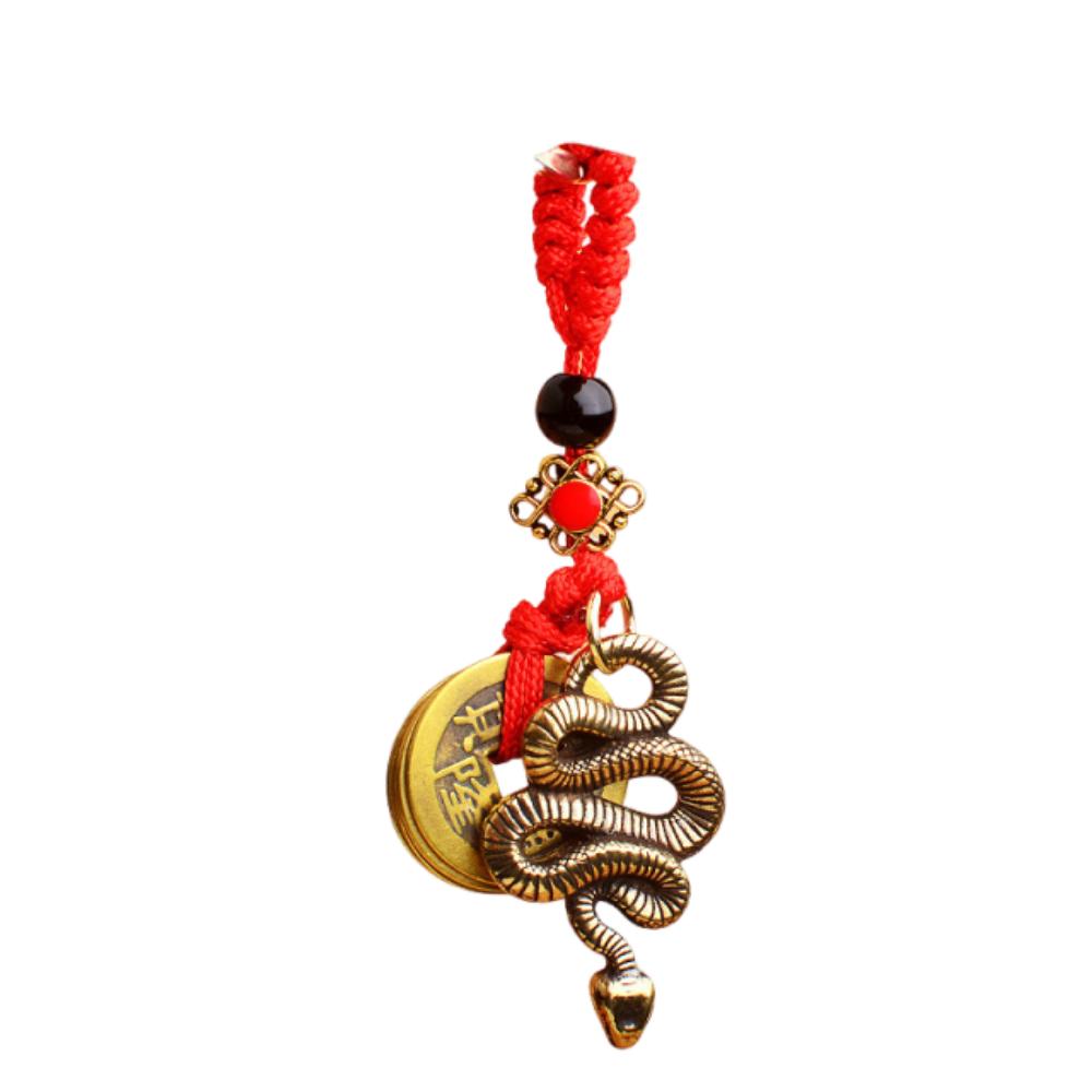 2Pcs Brass Material Five Emperors Money Keychain Fengshui Pendant Personal Accessories