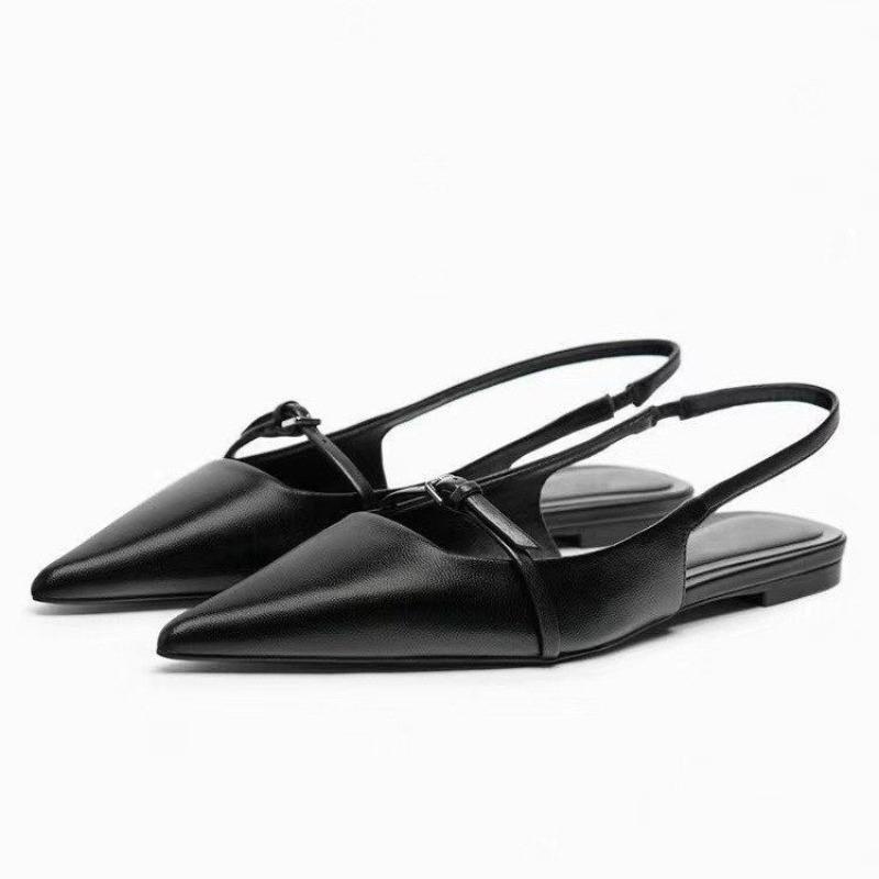 New Women Sandal Fashion Pointed Toe Shallow Mouth Non-slip Ladies Elegant Slingback Shoes Flat Sandals