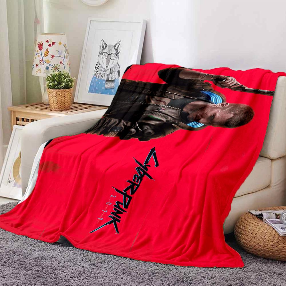 Cyberpunk Future Adventure Blanket Soft Throw Blanket For Home Bedroom Bed Sofa Travel Office Solid Christmas Blanket