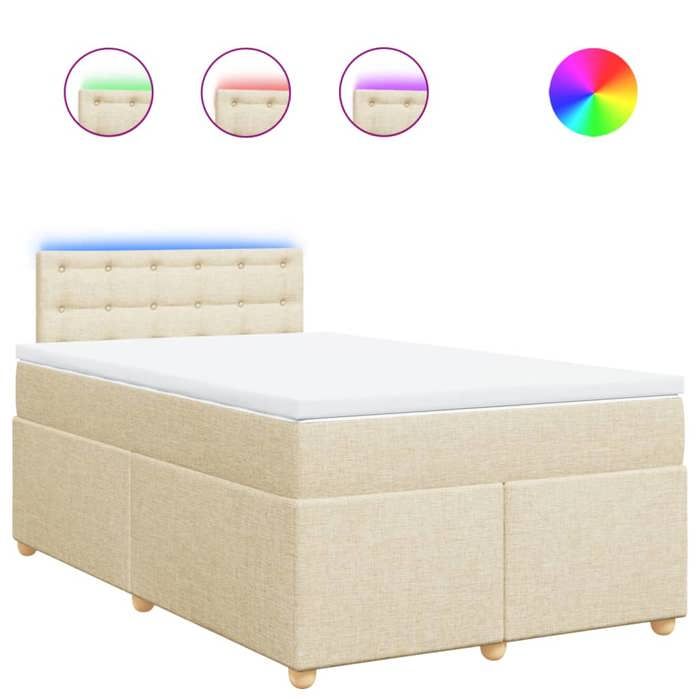 Maison Exclusive - Sommier à lattes de lit avec matelas Crème 120x200 cm Tissu