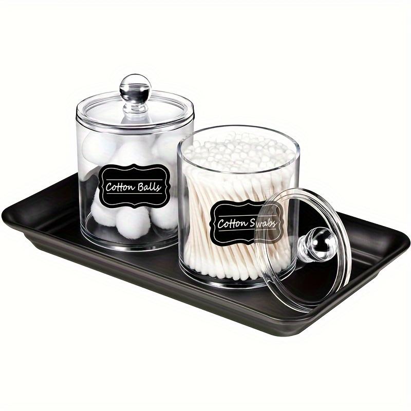 2 шт., набор прозрачных пластиковых банок для лекарств, коробка для хранения косметики, ватные шарики, ватные тампоны, хранение ватных подушечек