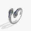 925 Sterling Silver Rings For Women Snake Shape Green Eye Simple Trendy Retro Open CZ Anillos Party Gifts Accessories