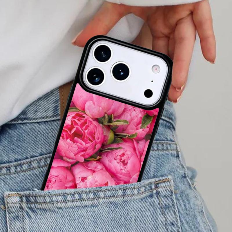 Цветы Розовые Пионы Пион Чехол для Телефона для iPhone 16e 15 14 13 12 17 Pro Max Plus Air 17pro Чехол Coque