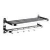 Wall Towel Rack 304 Stainless Steel Foldable Multifunctional Space Saving Towel Shelf for Bathroom