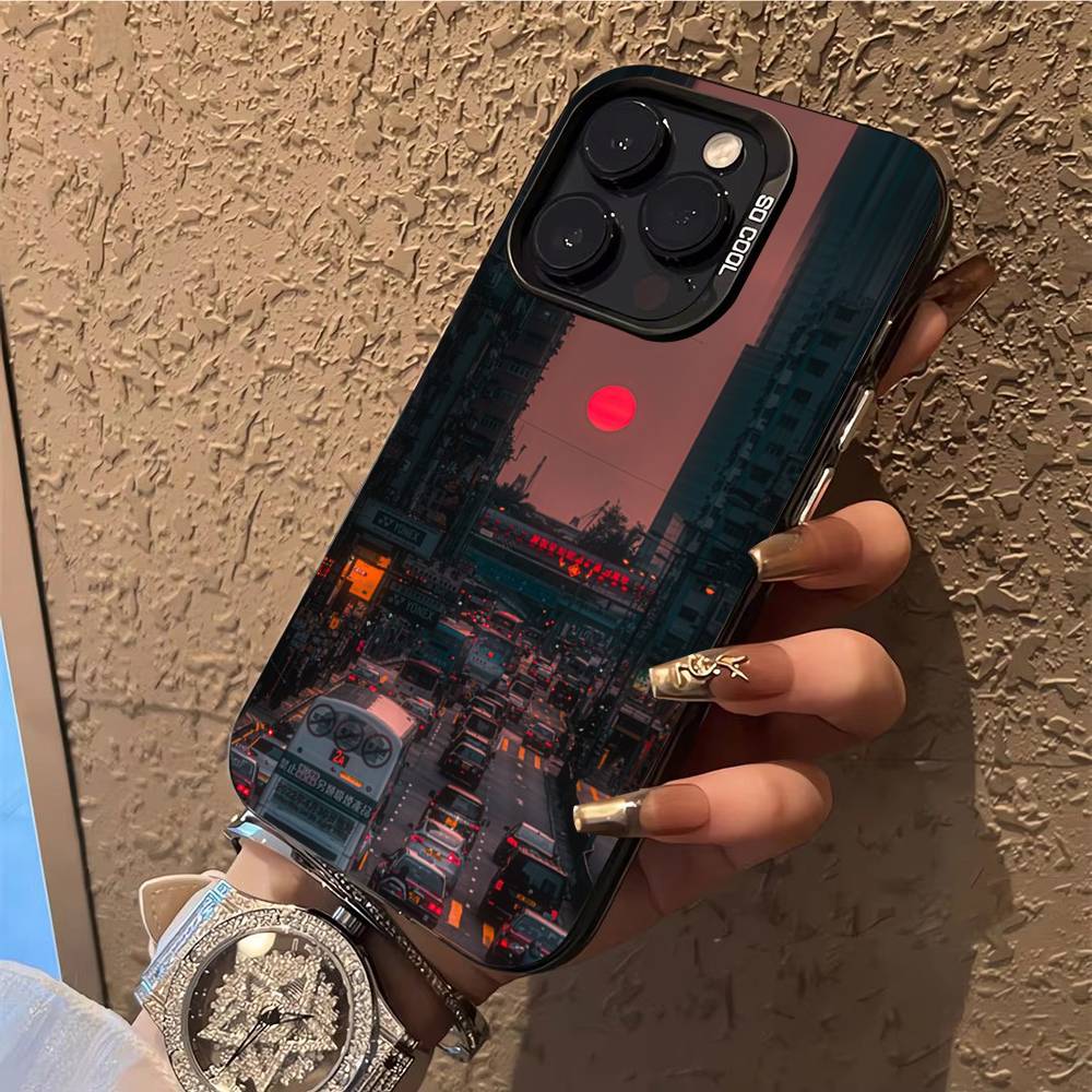 Sunset Scenery Phone Case For iPhone 17,16,15,14,13,12,X,8,Pro,Max,Plus,E,SE4,Air,Mini IMD Matte Black