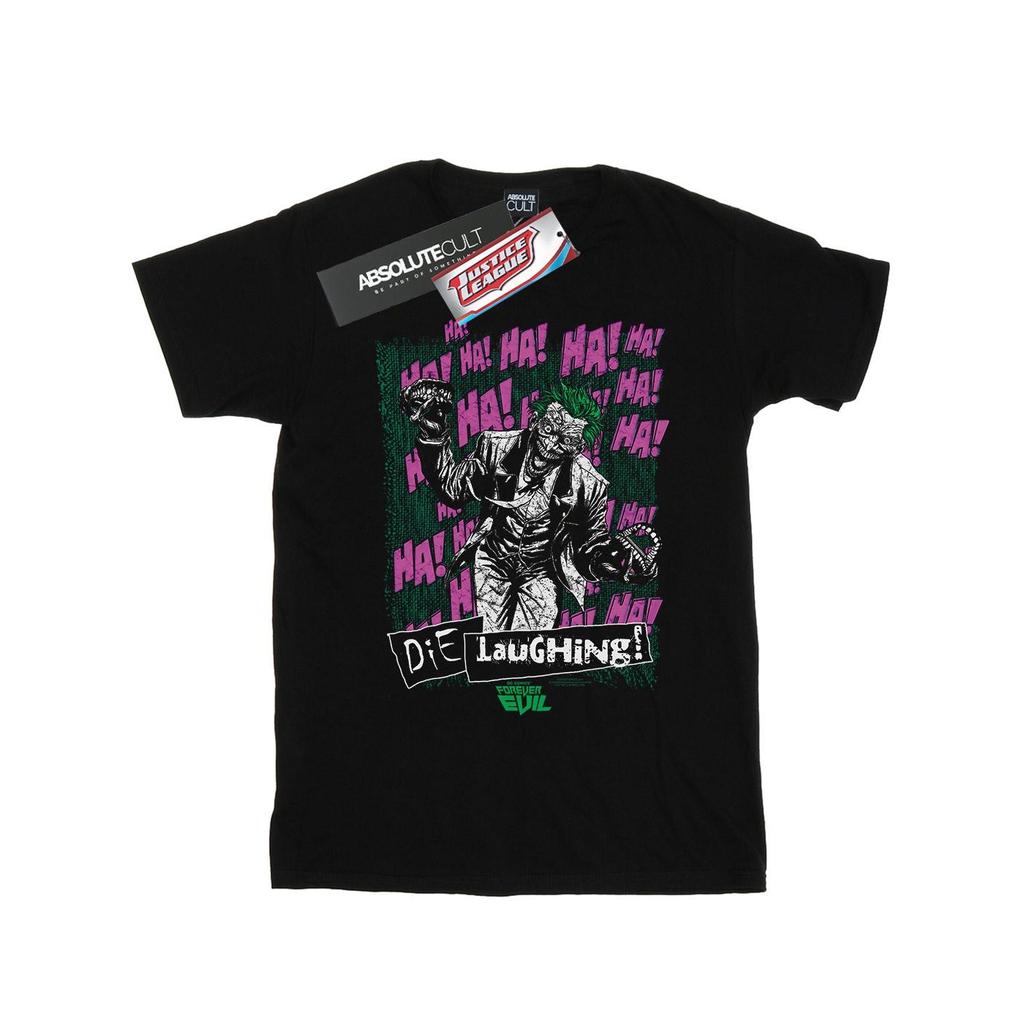 DC Comics Womens/Ladies Justice League Joker Die Laughing Cotton Boyfriend T-Shirt