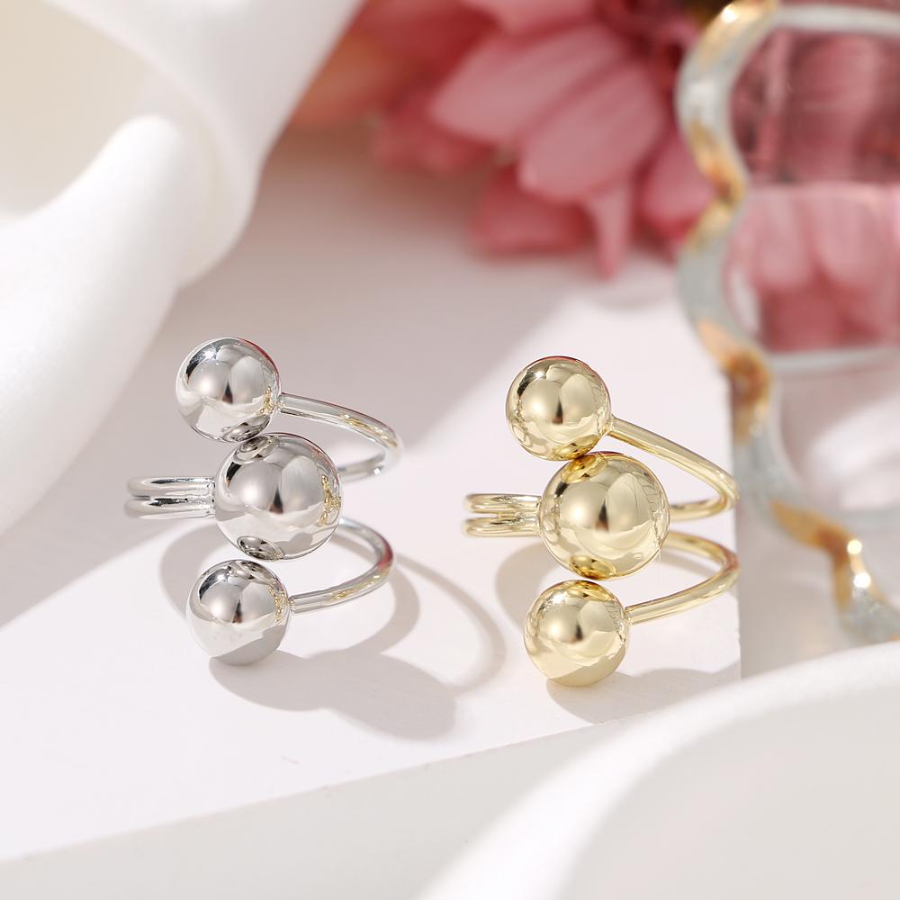 Adjustable Golden Ball Star Ring Fashion Trend New Ring Men and Women ADM