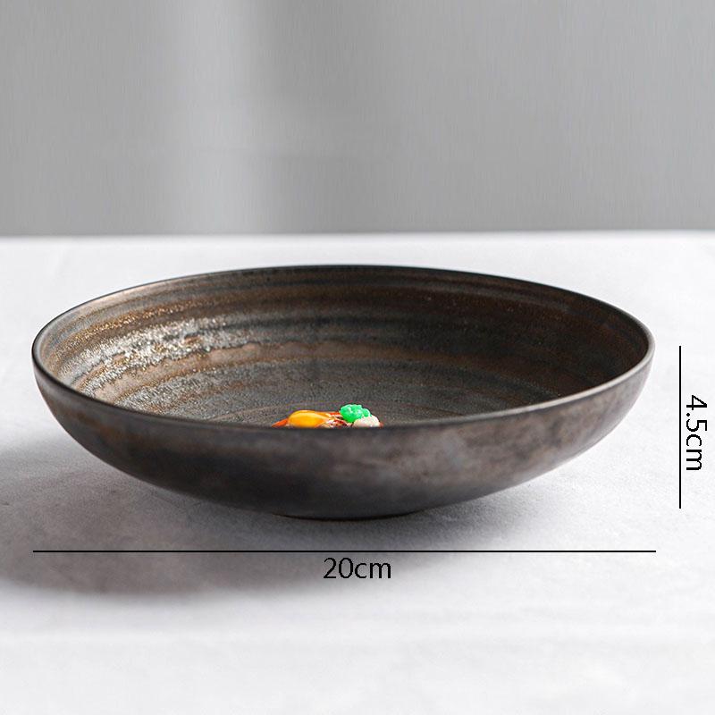 Vintage Frosted Ceramic Dining Plate Restaurant Dessert Plate Salad Plate Pasta Plates Soup Plates Molecular Cooking Tableware