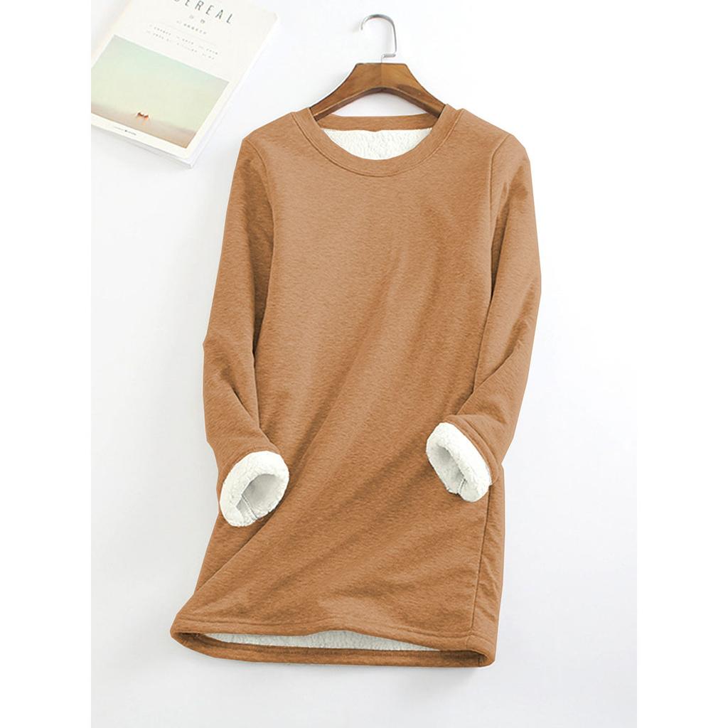 Women's Autumn Winter Plus Size Loose Thickened Velvet Warm Bottoming Shirt Top