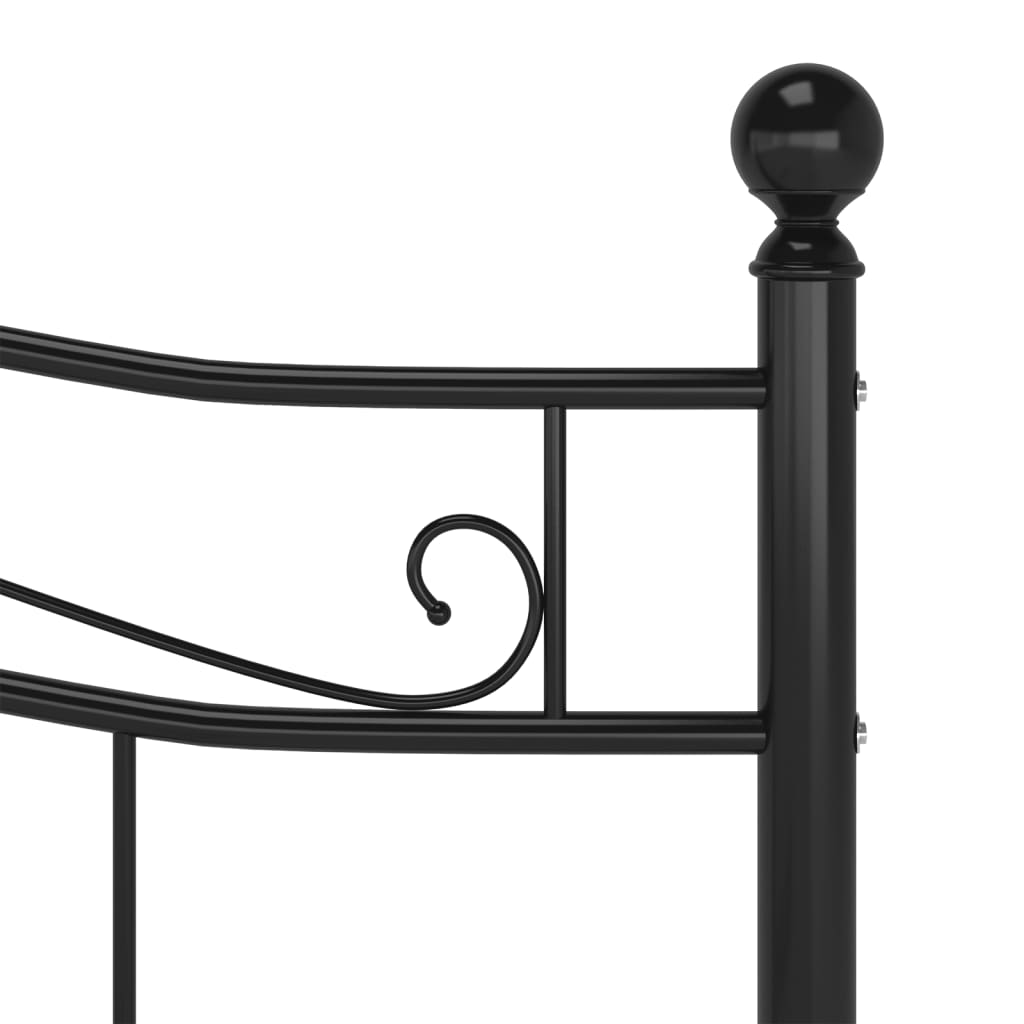 Double Bed Frame Black Metal 160 x 200 cm