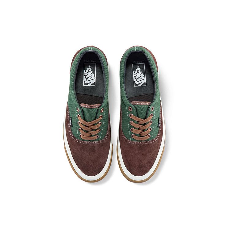 Vans Era Og Lx Ткань Кожа Классические Повседневные Низкие Кеды для Скейтборда Унисекс Кроссовки Зеленый Коричневый VN0A3CXNBGS