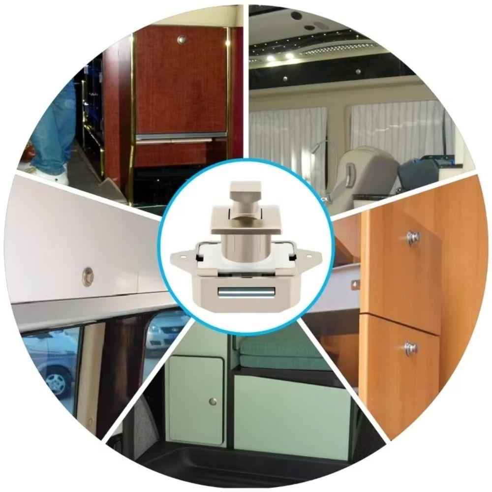 Keyless Catch Lock Hardware Cabinet Knob Drawer Button Locks Motorhome