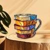 Painted Book Mug Resinz Novelty 3d Painted Books Coffee Mug Unique Colorful Resin Books Stack Coffee Cup Collection Gifts