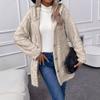 Women's Solid Color Fashion Casual Warm Fashion Diamond Plush Hooded Cardigan Coat