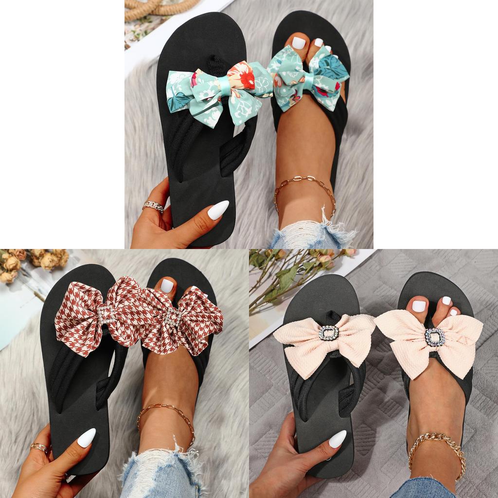 Summer Womens Flip Flops With Butterfly Knot For Beach And Casual Wear